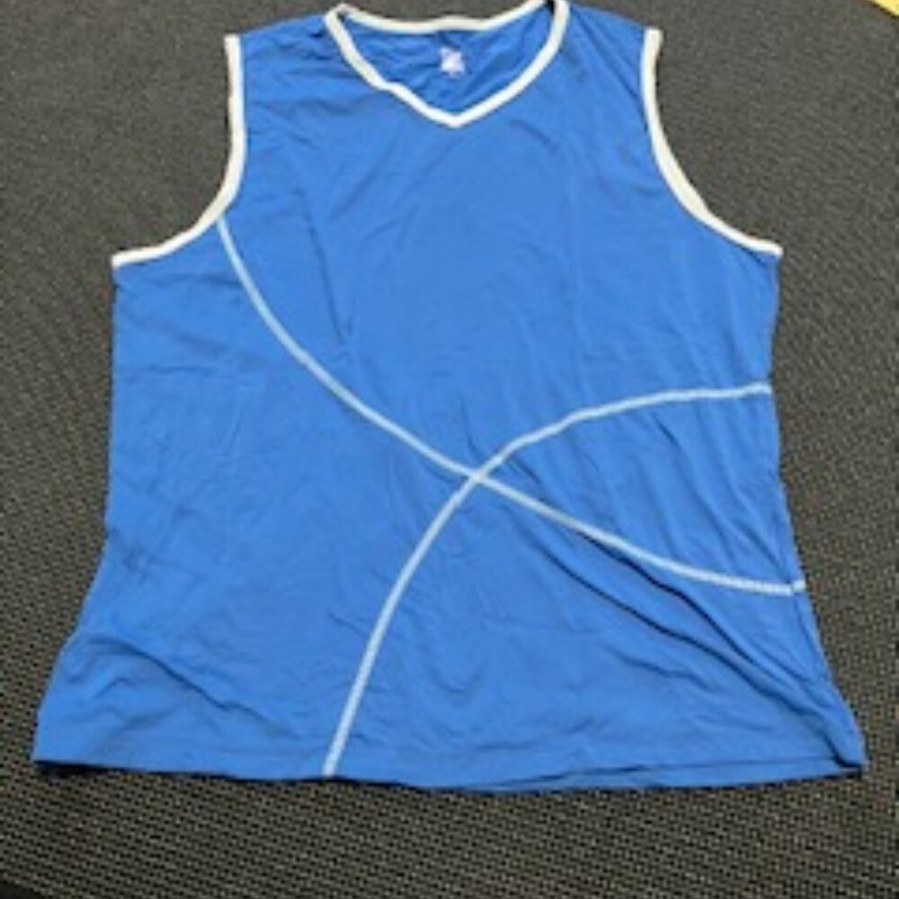 Title Nine V-neck Workout Tank, Blue, Size L